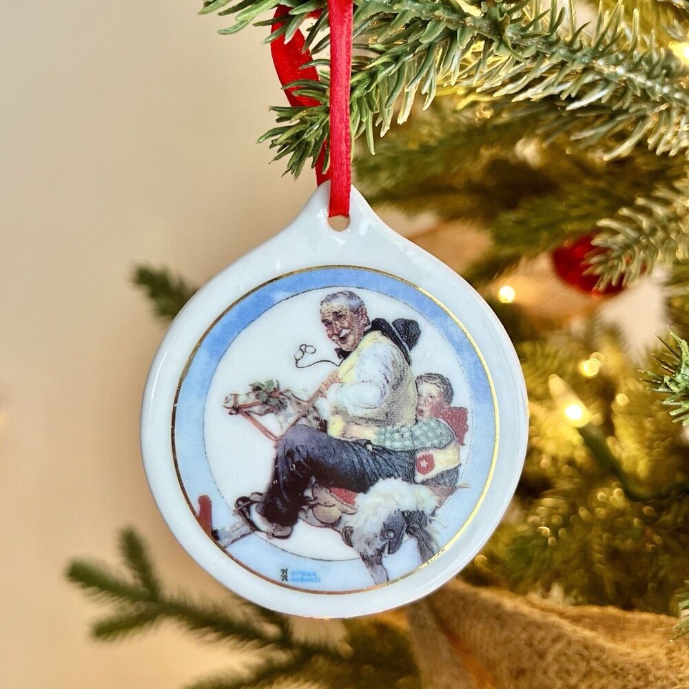 Norman Rockwell “Gramps at the Reins” Christmas Ornament Vintage 1997 JCPenney